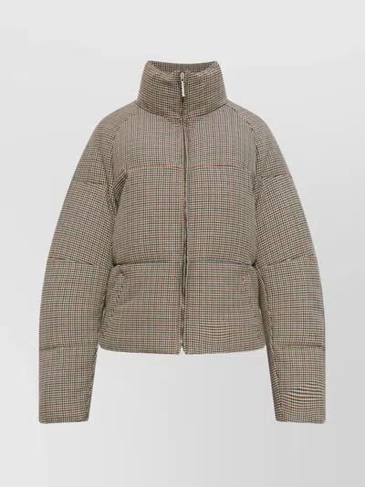 MARNI QUILTED HIGH COLLAR JACKET WITH SIDE POCKETS