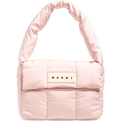 Marni Quilted Puffer Shoulder Bag In Pink