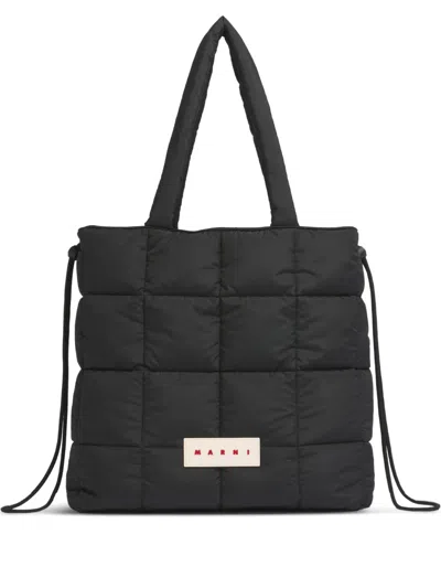 Marni Quilted Tote Bag In Black