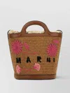 Marni Brown Raffia And Leather Tropicalia Bucket Bag In Brown