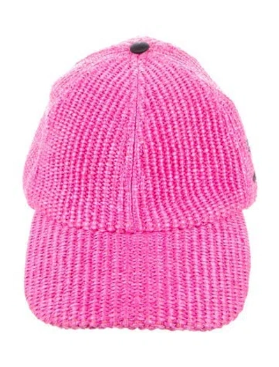 Pre-owned Marni Raffia Baseball Cap In Pink