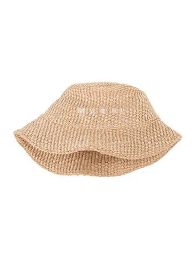 Pre-owned Marni Raffia Bucket Hat In Neutrals