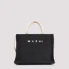 Marni Raffia East-west Tote Bag In Black