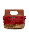 Marni Raffia-effect Bag In Red