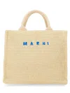 Marni Raffia Effect Fabric Small Tote Bag