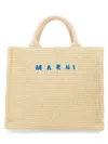 Marni Raffia Effect Fabric Small Tote Bag In Multi