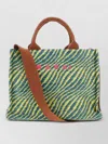 Marni Raffia Effect Small Tote Shoulder Bag In Multi