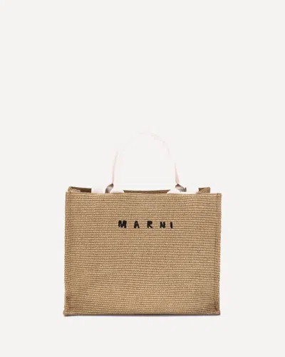 MARNI RAFFIA-EFFECT TOTE BAG