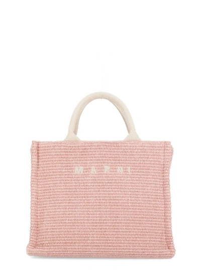 Marni Raffia Hand Bag In Pink