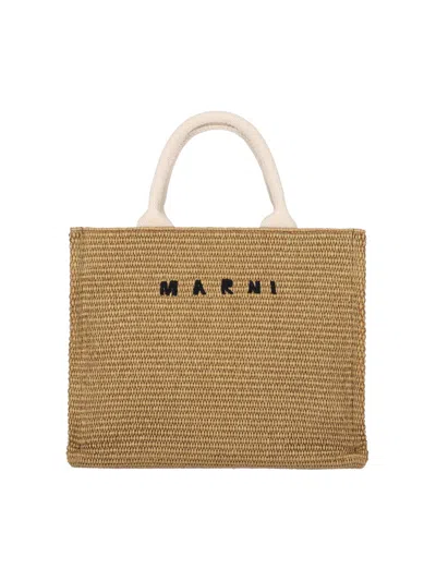 Marni Raffia Handbag In Brown