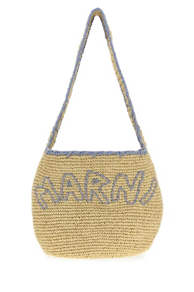 Marni Raffia Shopping Bag In Brown