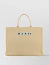 Marni Ivory Raffia Shopping Bag