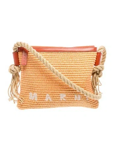 Pre-owned Marni Raffia Shoulder Bag In Brown