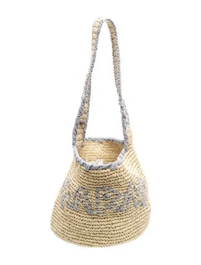 Pre-owned Marni Raffia Shoulder Bag In Neutral