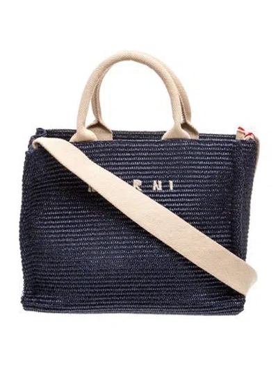 Pre-owned Marni Raffia Shoulder Bag W/ Tags In Blue