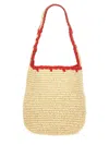 Marni Raffia Small Nassa Shoulder Bag In Neutral