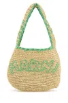 Marni Raffia Small Nassa Shoulder Bag In Neutral