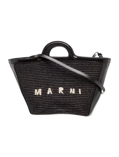 Pre-owned Marni Raffia Tote In Black