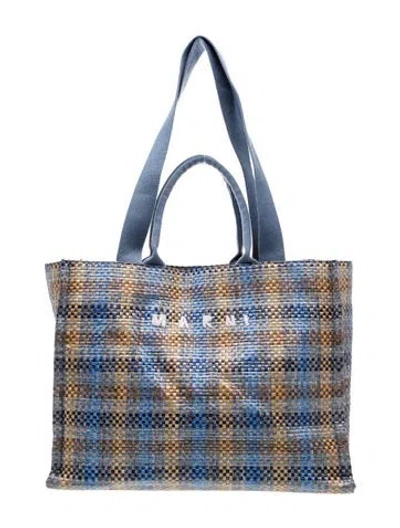 Pre-owned Marni Raffia Tote In Blue