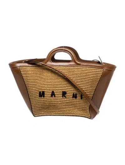 Pre-owned Marni Raffia Tote In Brown/neutrals