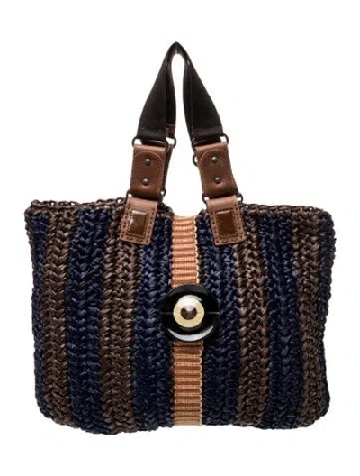 Pre-owned Marni Raffia Tote In Multi