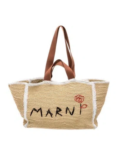 Pre-owned Marni Raffia Tote In Neutrals