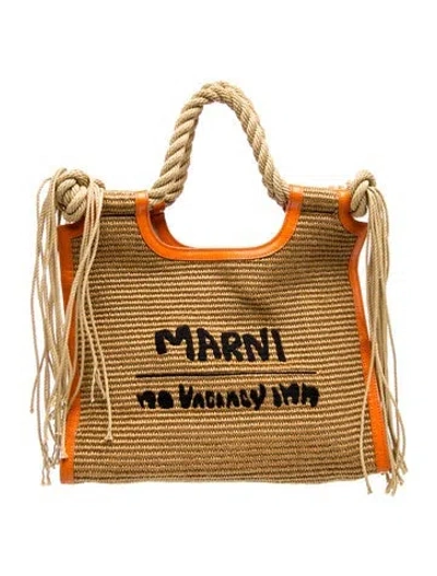 Pre-owned Marni Raffia Tote In Neutrals