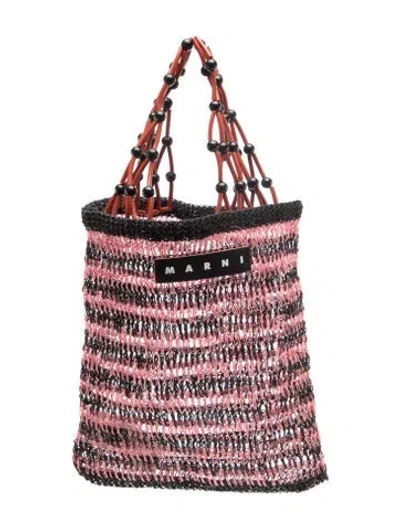 Pre-owned Marni Raffia Tote In Pink