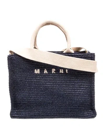 Pre-owned Marni Raffia Tote W/ Tags In Blue