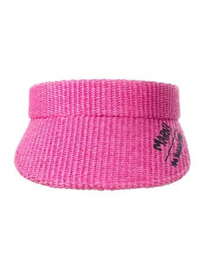 Pre-owned Marni Raffia Visor Hat In Pink