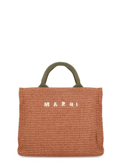 Marni Rafia Shopping Bag In Brown