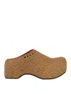 Marni Heel Sandals With Woven Texture Platform In Brown