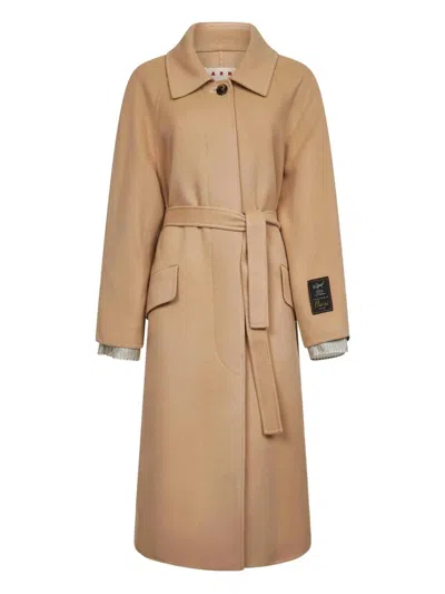 MARNI RAGLAN-SLEEVES BELTED COAT