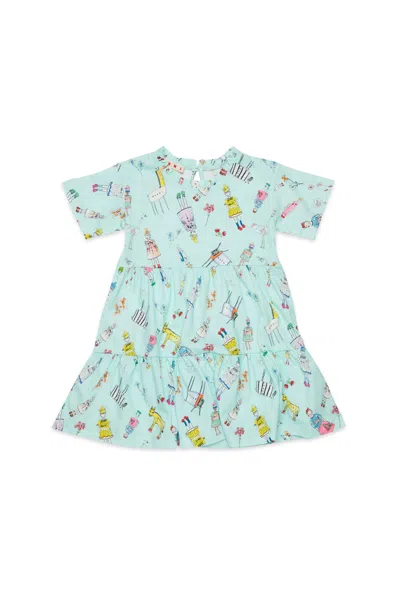 Marni Rainbow Day Allover Jersey Dress In Blue
