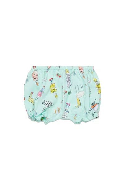 Marni Rainbow Day Allover Jersey Shorts In Blue