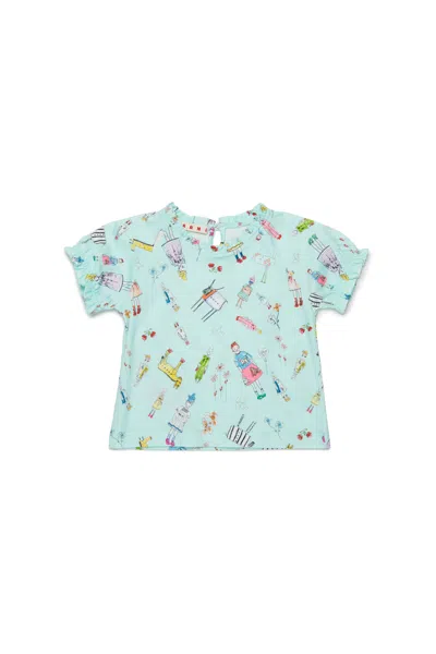 Marni Rainbow Day Allover T-shirt In Blue