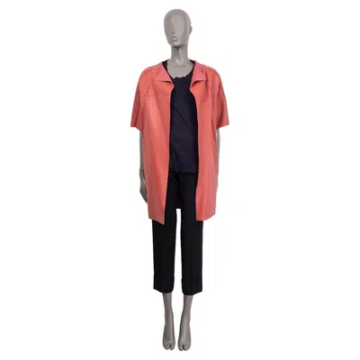 Pre-owned Marni Raspberry Pink Leather Short Sleeve Open Coat Jacket S