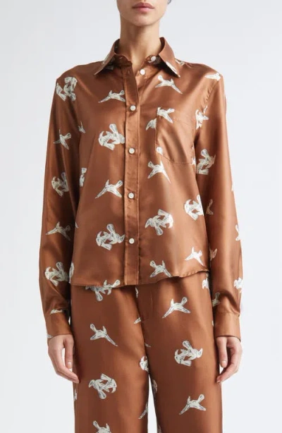 MARNI MARNI RAVENS SILK TWILL BUTTON-UP SHIRT