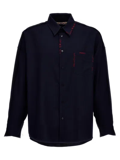 Marni Raw Cut Boxy Shirt In Black