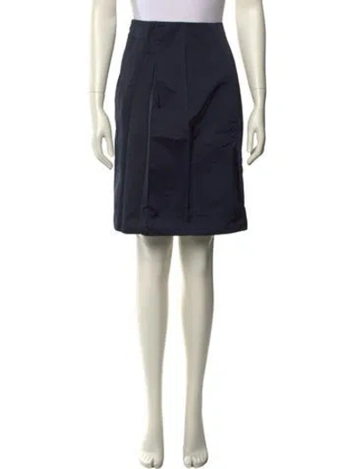 Pre-owned Marni Raw-edge Trim Knee-length Skirt In Blue