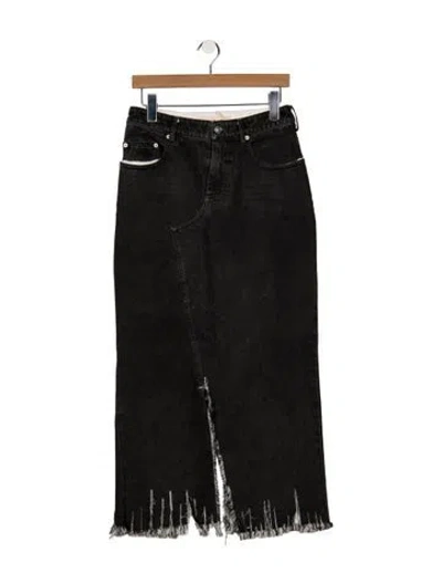Pre-owned Marni Raw-edge Trim Long Skirt In Black