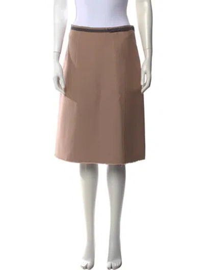 Pre-owned Marni Raw-edge Trim Midi Length Skirt In Neutrals