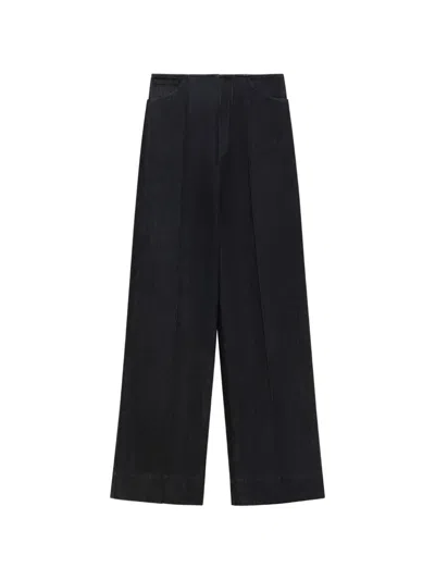 Marni Raw-unwashed Vertical-stitch Jeans In Blue