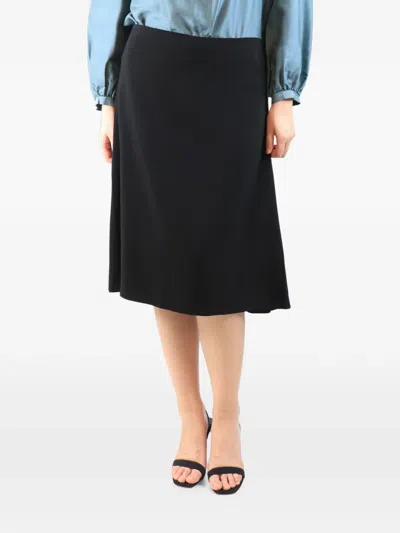 Pre-owned Marni Rear-slit Midi Skirt In Black