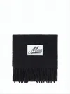 Marni Rectangular Alpaca-blend Scarf With Fringed Edges In Black
