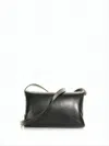 Marni Rectangular Black Leather Crossbody Bag With Design In Black