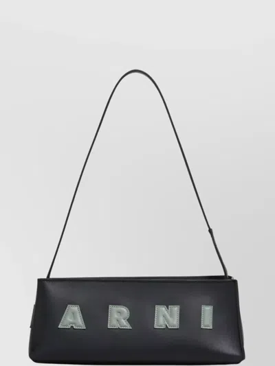Marni Rectangular Leather Baguette Shoulder Strap