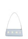 Marni Rectangular Light Blue Leather Museo Baguette Bag In Blue