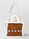Marni Rectangular Shearling Trim Shoulder Bag