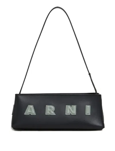 Marni Rectangular Shoulder Bag With Gold-tone Hardware In Black